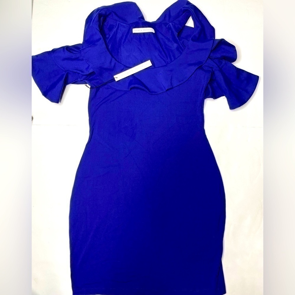 Susana Monaco Womens Blue Cold Shoulder Sleeve Sheath Dress Red Size M NWT